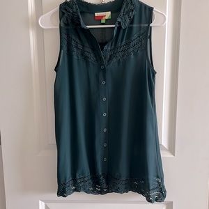 Dark Green Sleeveless Top